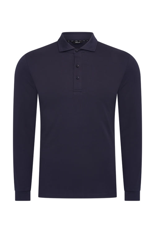 Navy shiny polo Longsleeve