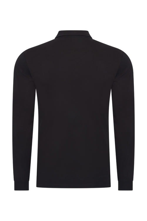 Black shiny polo Longsleeve