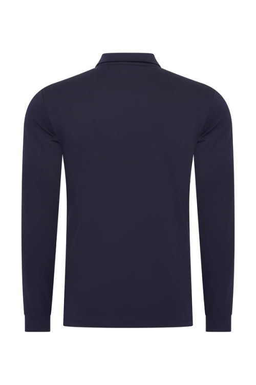 Navy shiny polo Longsleeve