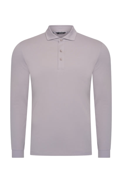 Elephant grey shiny polo Longsleeve