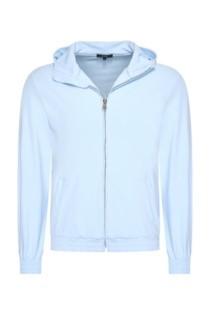 Light blue hooded jacket