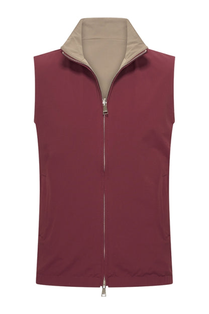 Burgundy & Falcon re-versible gilet