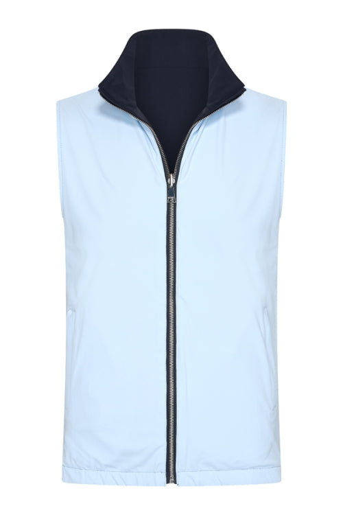 Navy & light blue re-versible gilet