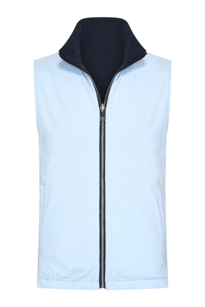 Navy & light blue re-versible gilet