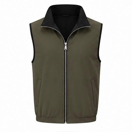 Black & olive re-versible gilet