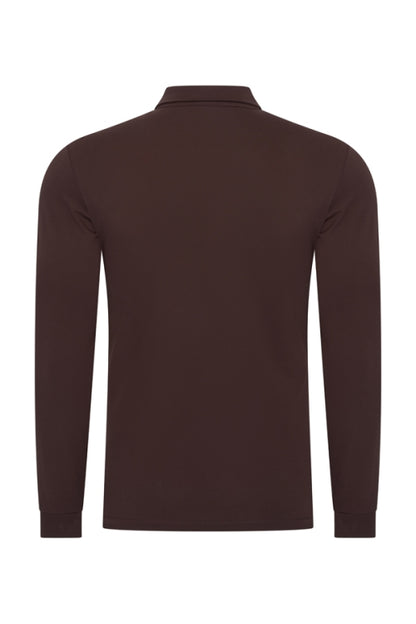 Espresso shiny polo Longsleeve