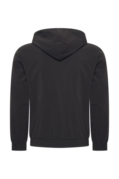 Black hooded jacket