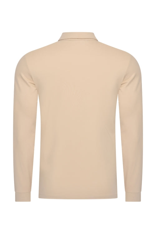Beige shiny polo Longsleeve