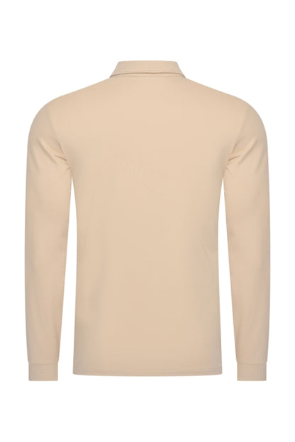 Beige shiny polo Longsleeve