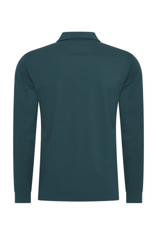 Teal Blue shiny polo Longsleeve