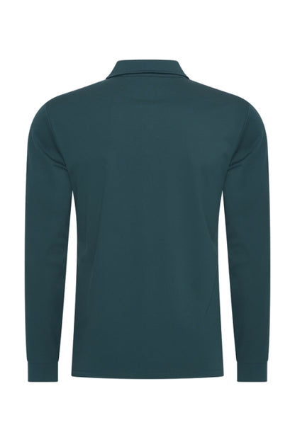 Teal Blue shiny polo Longsleeve