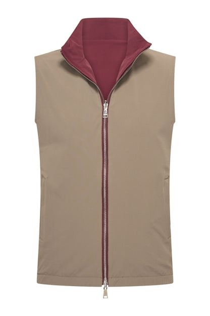 Burgundy & Falcon re-versible gilet