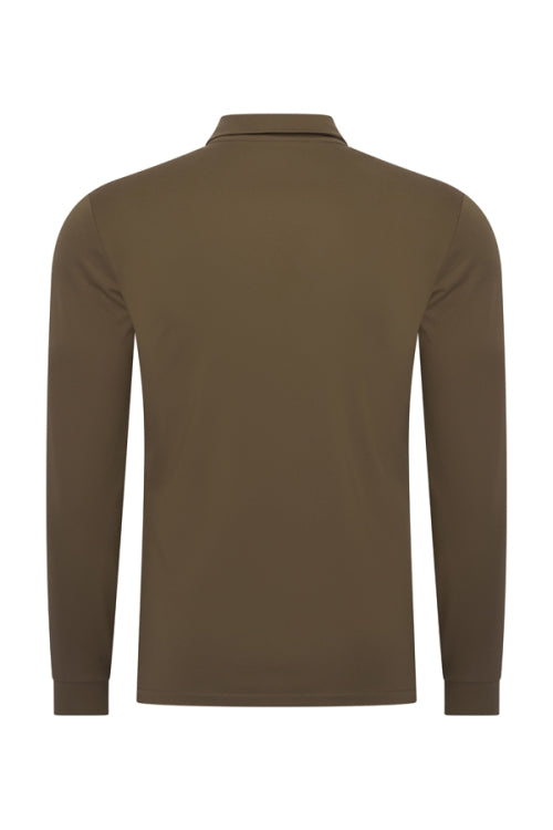 Olive shiny polo Longsleeve