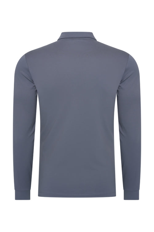Cloud blue shiny polo Longsleeve