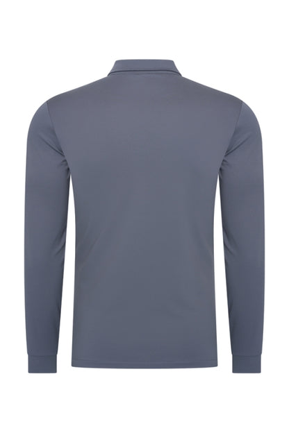 Cloud blue shiny polo Longsleeve