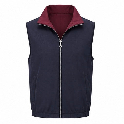 Navy & Burgundy re-versible gilet