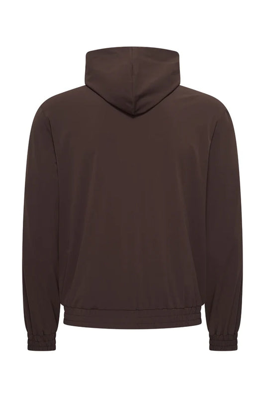 Espresso travel hooded jacket