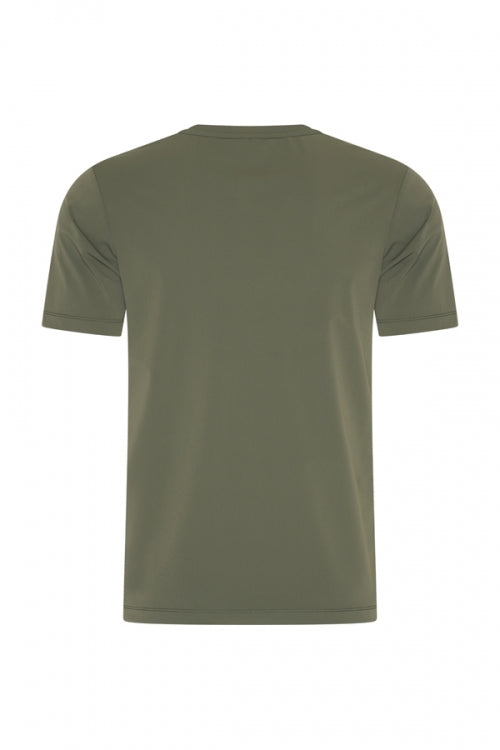Army green shiny T-shirt