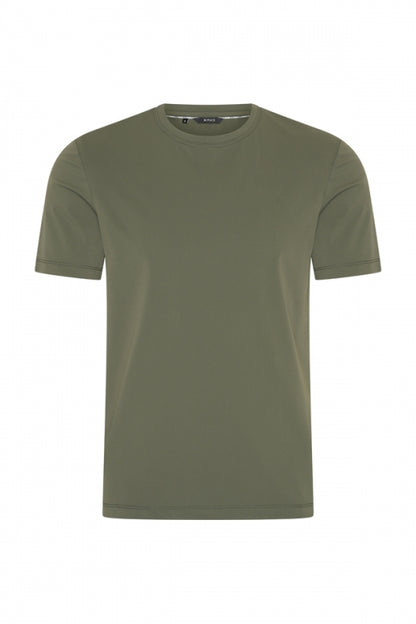 Army green shiny T-shirt