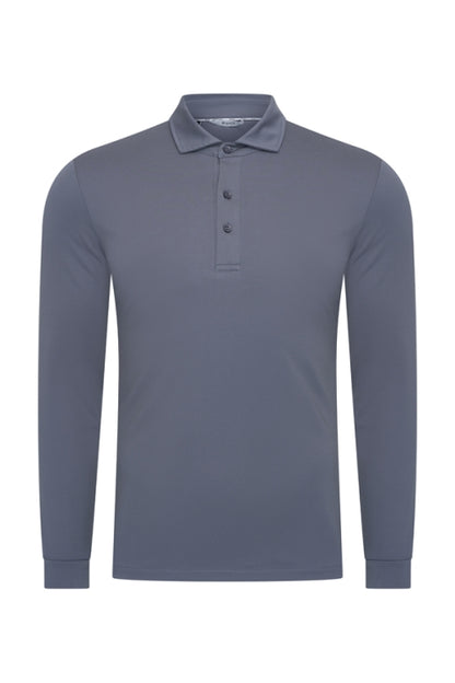 Cloud blue shiny polo Longsleeve