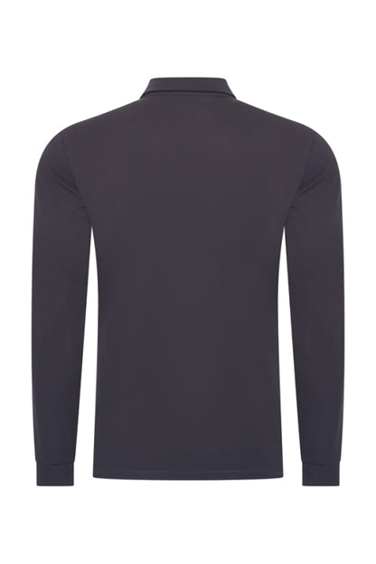 Dark grey shiny polo Longsleeve