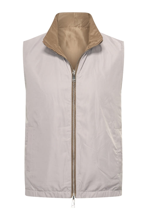 Taupe & elephant grey re-versible gilet