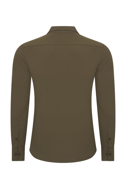 Olive shiny blouse