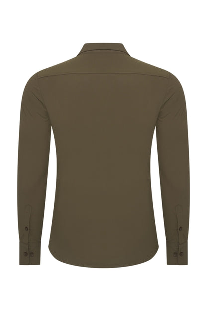 Olive shiny blouse