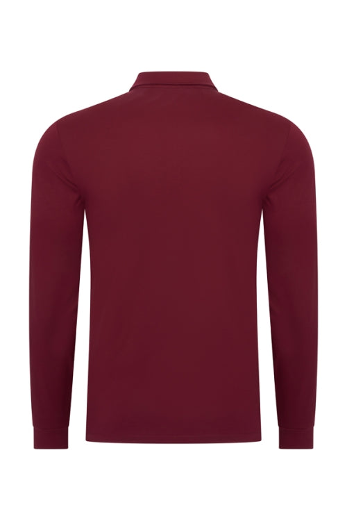 Burgundy shiny polo Longsleeve