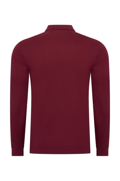 Burgundy shiny polo Longsleeve