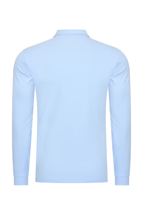 Light blue shiny polo Longsleeve