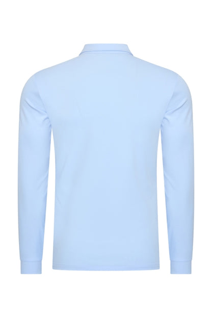 Light blue shiny polo Longsleeve