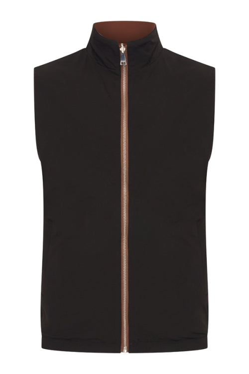 Brown stone & black re-versible gilet