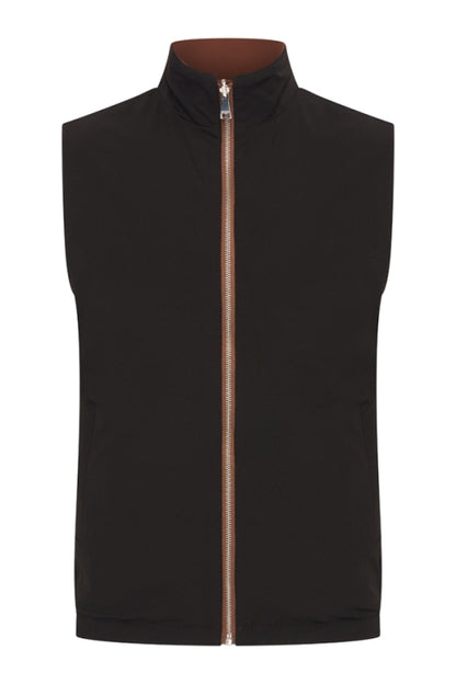 Brown stone & black re-versible gilet