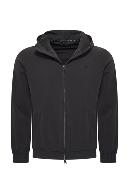 Black hooded jacket