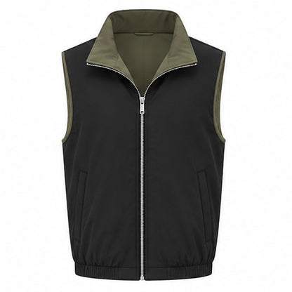 Black & olive re-versible gilet