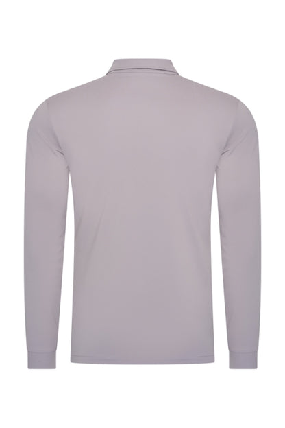 Elephant grey shiny polo Longsleeve