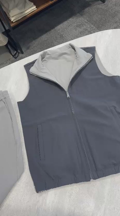 Ensemble réversible gris foncé / gris éléphant